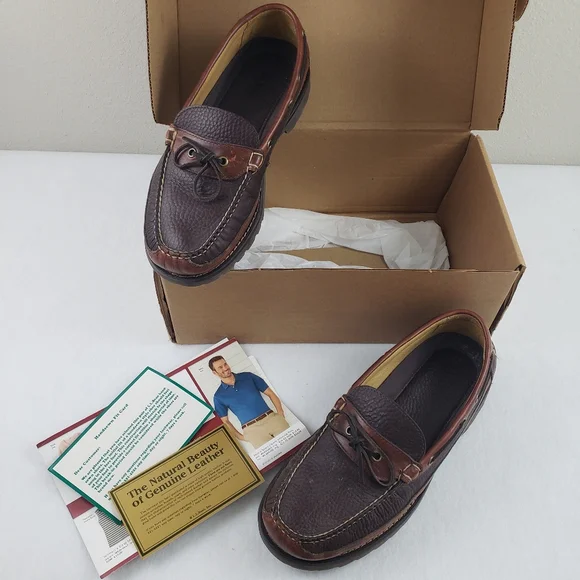 LL BEAN Allagash Handsewns Bison Penny Loafers Mens 9 EE Raisin Brown Leather Mens 12 D LL Bean Allagash Handsewn Penny Loafers Brown  main image 3